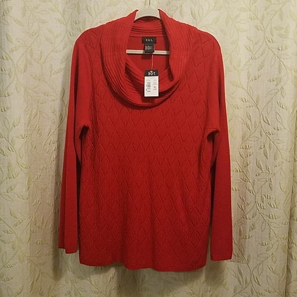 NWT R.Q.T. Red Cowl Neck Sweater - Picture 1 of 6
